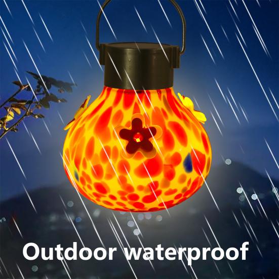 Hummingbird Feeder with Solar Light Water-proof Outdoor Garden Yard Hanging Auto-Lighting Semi-automatic Glass Birds Feeding