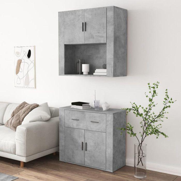 VidaXL Highboard Concrete Grey Engineered Wood 3185371