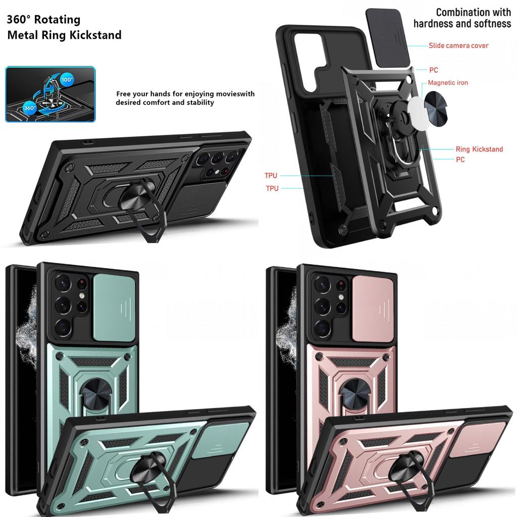 For Samsung Galaxy S24 Anti Fall Magnetic Phone Case With Bracket And Lens Protect For Users