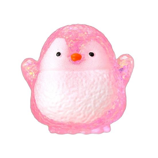 Quetschspielzeug durchscheinendes Glitzerpulver weich langsamer Rückprall Spielzeug niedliche Pinguinform Quetschball tragbar sicher Stressabbau Spielzeug