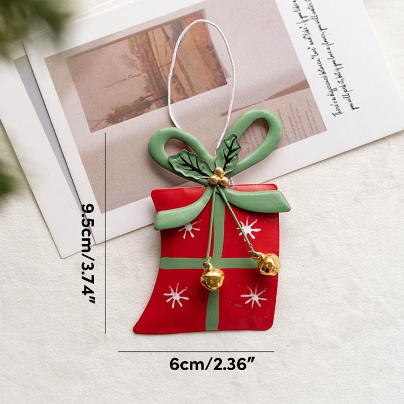New Iron Christmas Tree Hanging Ornament Christmas Tree Star Snowflake Gift Box Xmas Party Home Decor Pendant Christmas