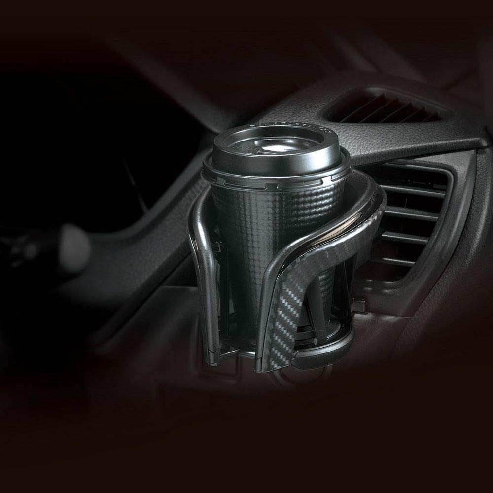 Carmate DZ373 Quattro X Cup Holder for Cars, Cup Holder, Carbon Style Metallic (Plated),