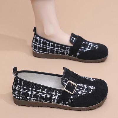 Shoes Women's Spring and Autumn Pedal Breathable Linen Pastoral Fisherman Shoes Soft Sole Versatile Canvas Shoes Comfortable Mother Shoes