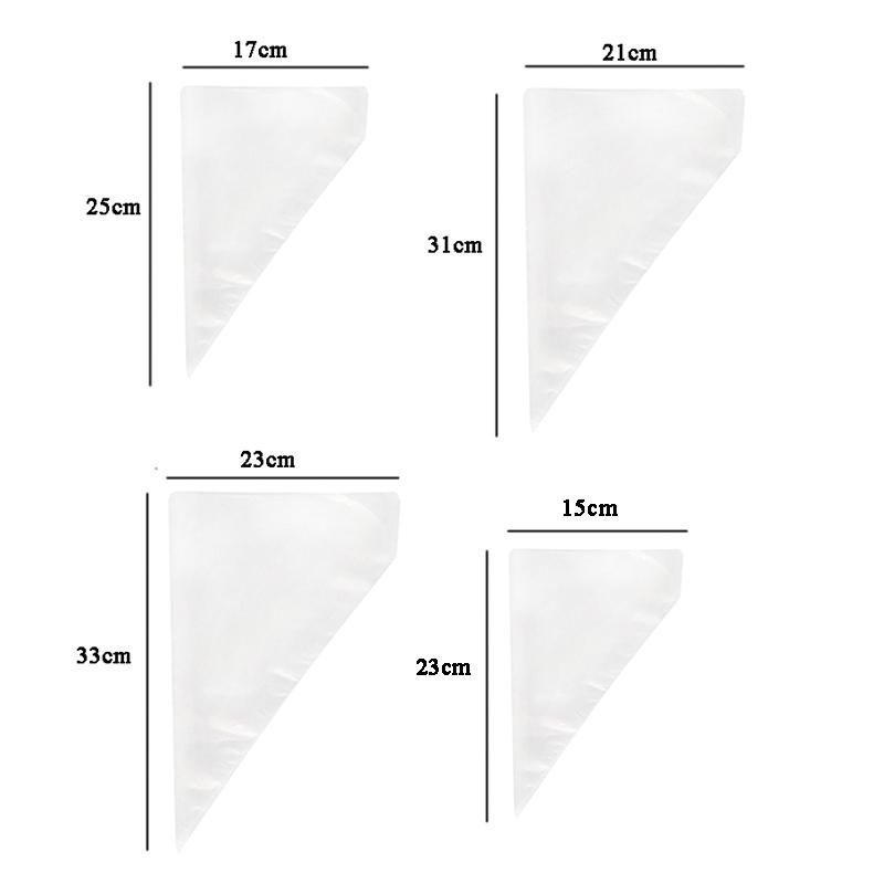 200pcs Piping Bag Confectionery Equipment Baking Accessories Disposable Pastry Sleeves Pastry Pack Transparent Cream Pastry Bags