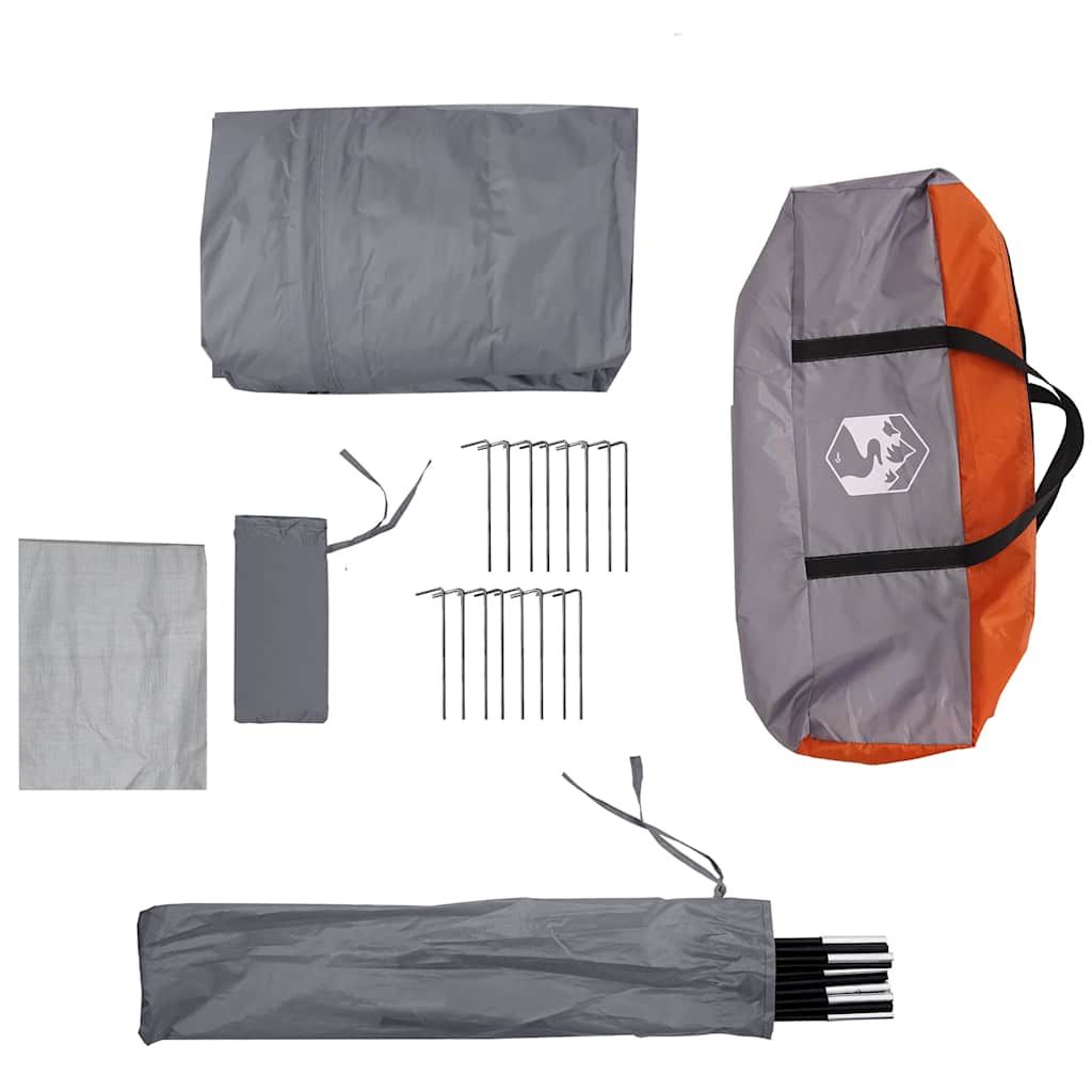 Car Tent for 4 Persons Gray and Orange Waterproof