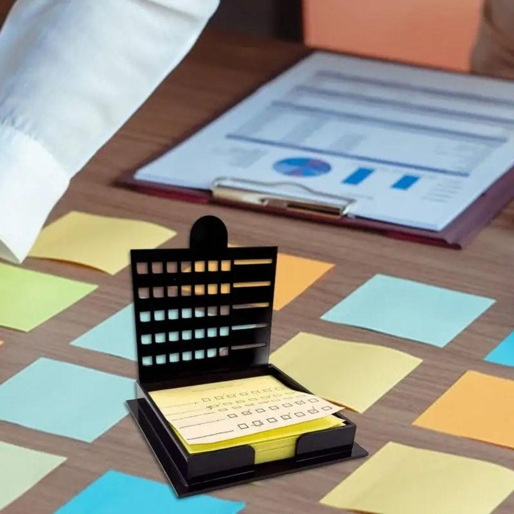 Multi Purpose Sticky Note Stencil with Template Notepad Dispenser Sticky Note Holder Set  Desk
