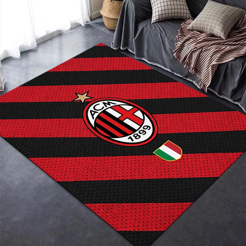 Tappeto AC Milan per Soggiorno Camera da Letto Casa Decorazione Divano, Tappetino Antiscivolo per Giochi Bambini