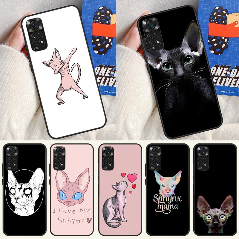 Sphynx Cat Case For Xiaomi Redmi Note 14 13 12 9 10 11 Pro 10S 11S 12S Cover For Redmi 13C 10C 12C 14C