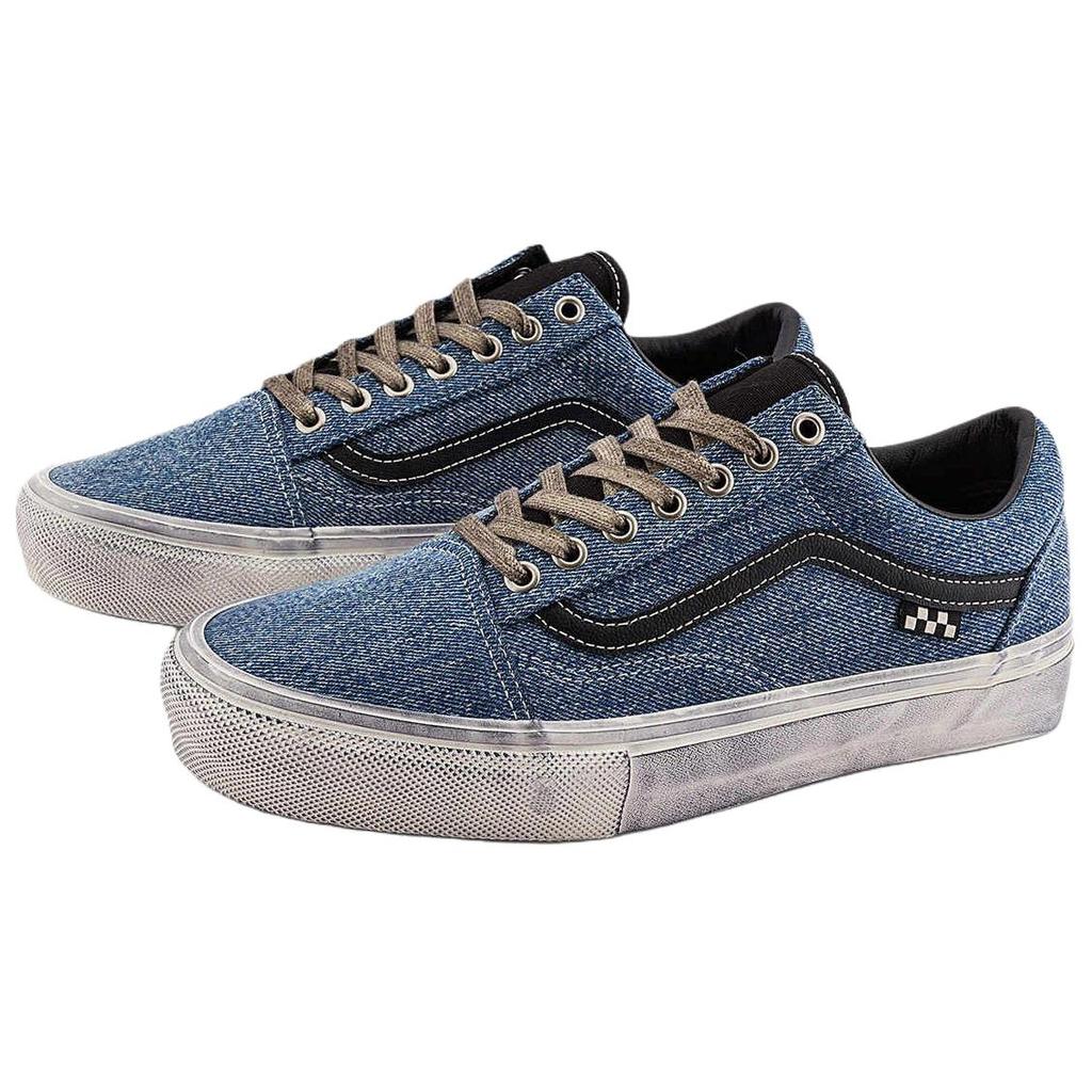 Vans Skate Old Skool Skateboarding Unisex Denim Blue Distressed Suede Canvas PopCush Duracap VN0A2Z32Y40