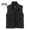 Herre Vest Ståkrage Ermeløs Glidelåslukking Vestjakke med Store Lommer Ensfarget Utendørs Fiskevest
