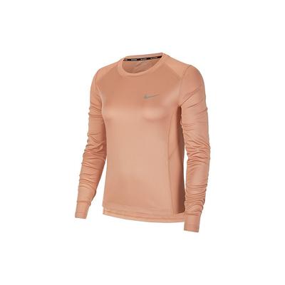 Dri-Fit Miler Lässiges Sporttraining Laufen Fitness Bequemes Rundhals Langarm T-Shirt Damen Tops Roségold AT4193-605