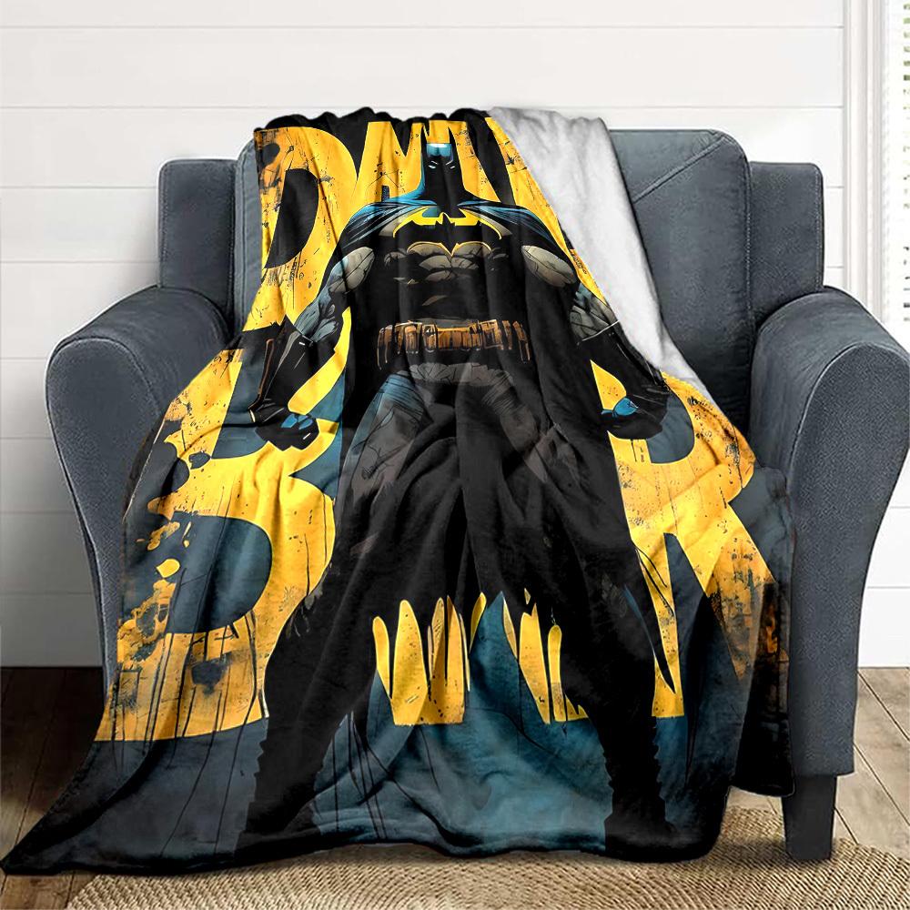 1pc Batman Night Flannel Throw Blanket - Lightweight Soft Warm All-Season Blanket for Sofa, Bed, Travel, Camping  L1029057