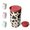 BOTTLE BOTTLE Tumbler 350ml Thermal Insulated One-Touch Open Leakproof Stainless Steel Coffee/Tea Mug Pink Cow Pattern 350ml