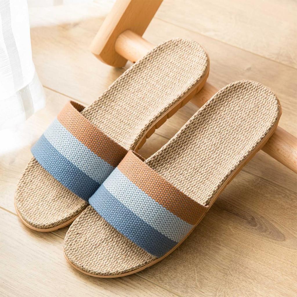 KASSAI Linen Slippers of 4 Size (Set Men's Colors, 27.0 cm)