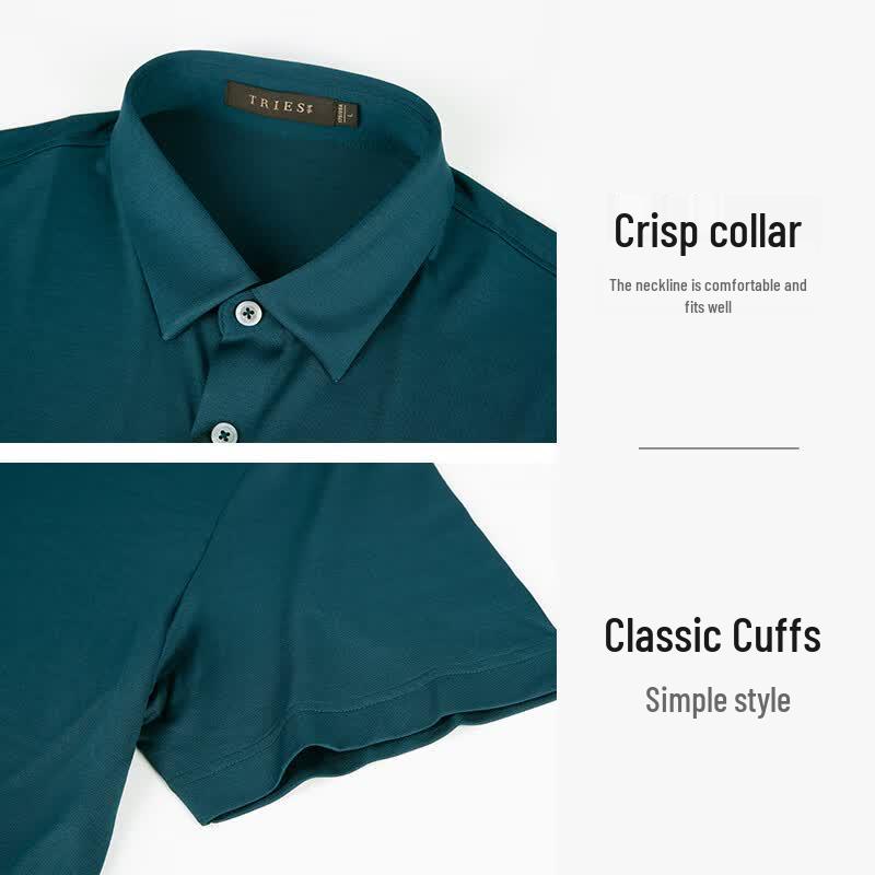 Talent Men's Summer Short Sleeve Mulberry Silk Blend Shirt