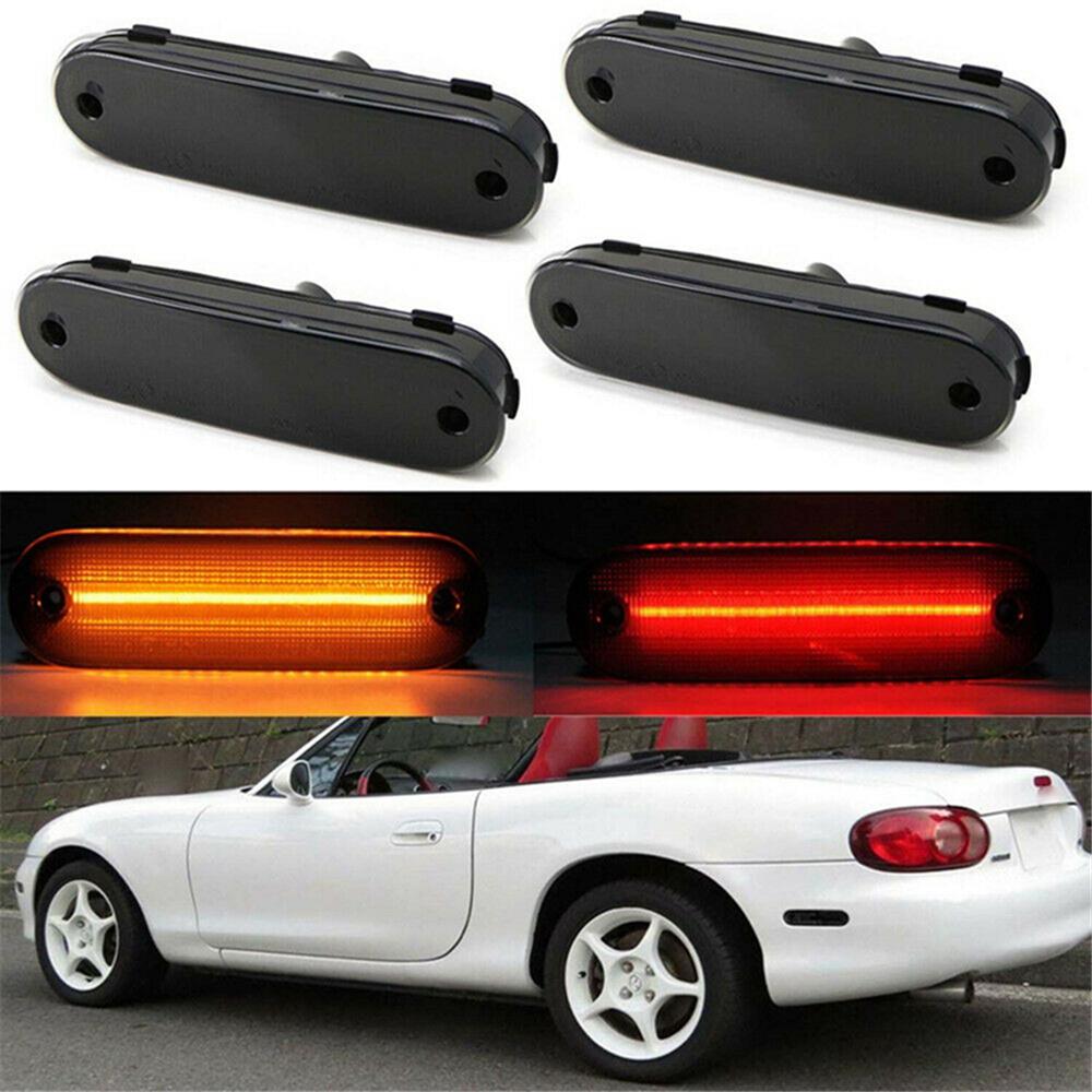 For 1990-1997 Mazda Miata 1999-05 Mazda MX-5 LED Side Marker Lights Smoked Lens