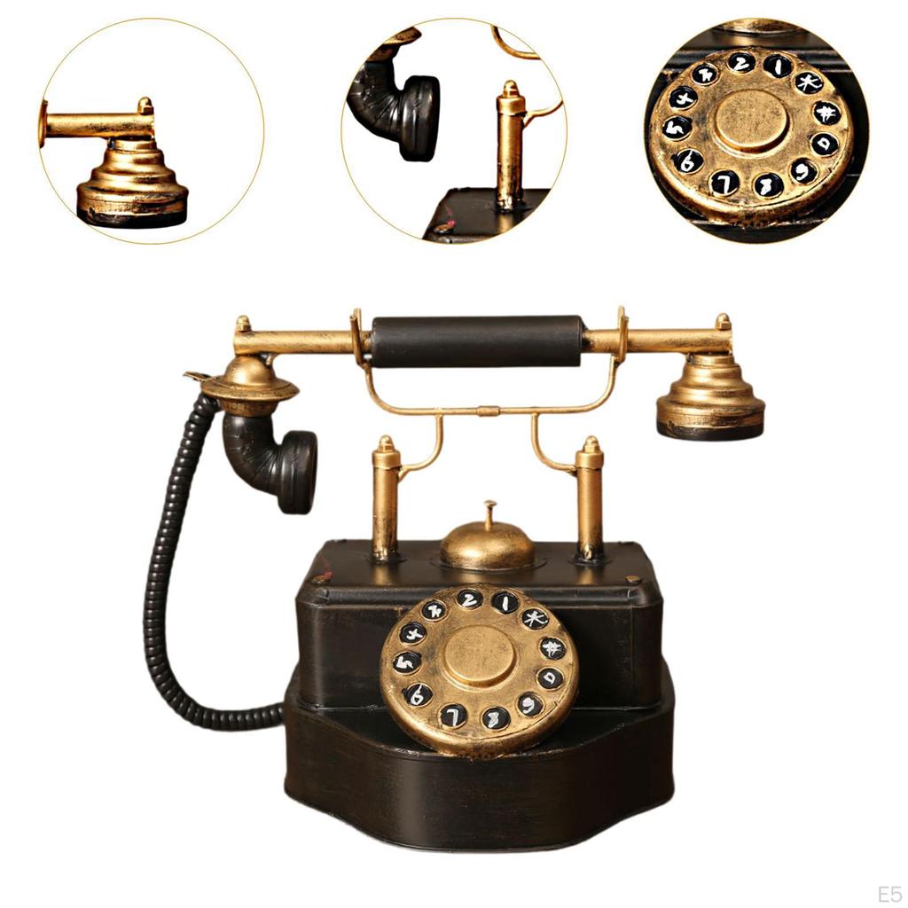 Classic Corded Desk Phone Model, Telephone Indoor Resin Old Fashioned Traditional