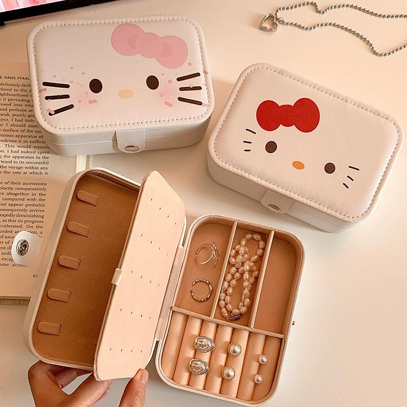 Leather  Jewelry Box Earrings Necklaces Rings Storage Box Travel Portable Ring Box Jewelry Organization Girls Gifts