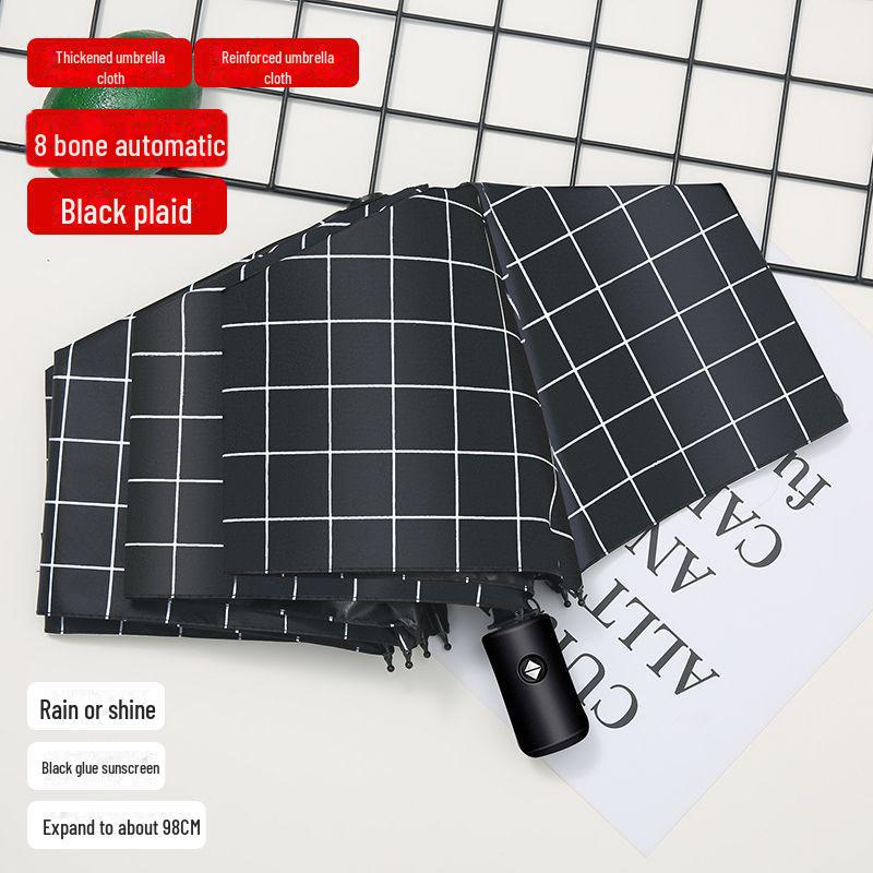 Parapluie pliant automatique coréen à double usage pour étudiantes - Protection contre le soleil et la pluie, résistant aux UV, grand.