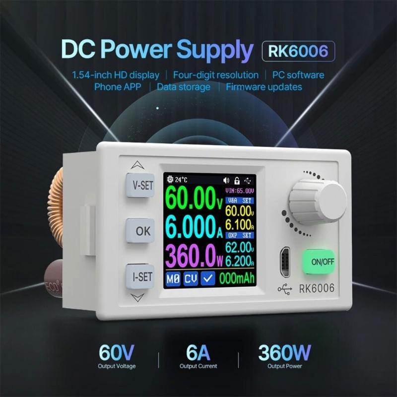 Digital Power Supply 0 60V 0 6.0A Adjustable Designs With USB Communication and Cooling Fan Systems High Performances