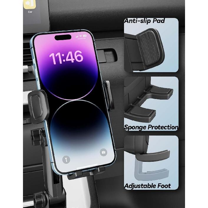 Cup Holder Phone Mount for Car, Phone Cup Holder for Car iPhone with Expandable Base, Compatible with iPhone Samsung All Phones (1 Pack)