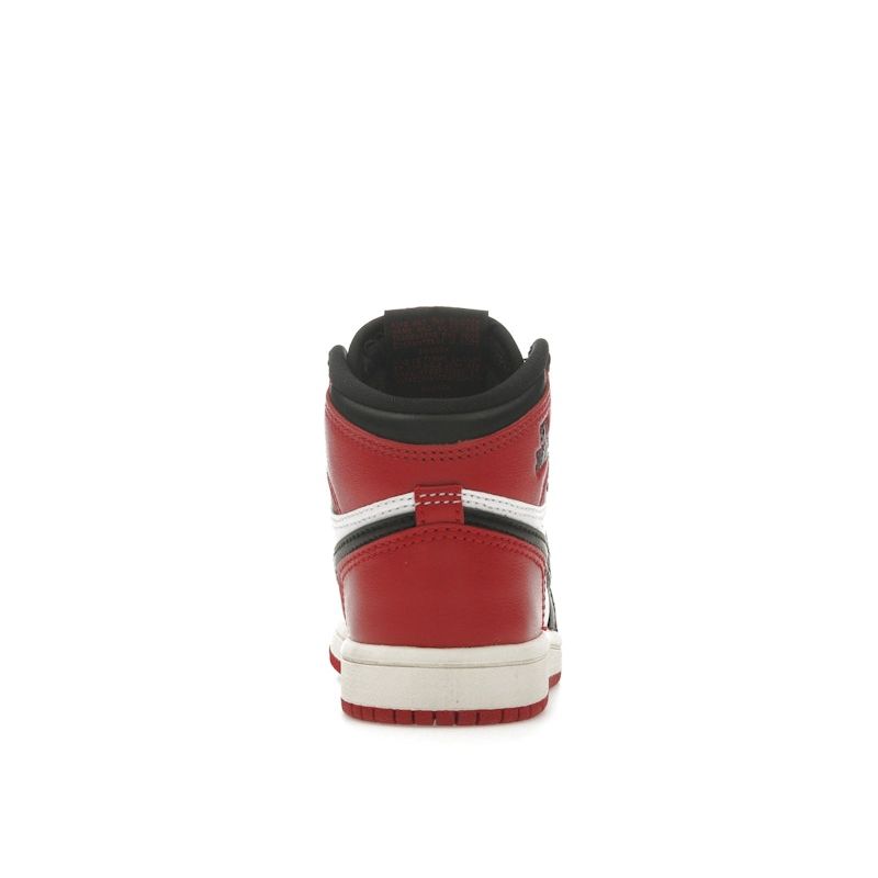 Air Jordan 1 Retro High OG PS Black Toe Reimagined Kids Sneakers Red Varsity-Red White FD1412-106