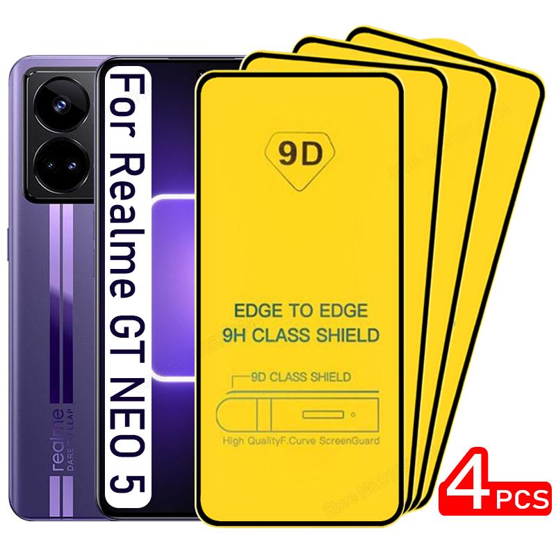 4 pçs para realme gt neo 5 se 9d vidro temperado para realme gt 5 gt5 neo 3 3t 2 2t 5g protetores de tela para realme gt 2 pro master