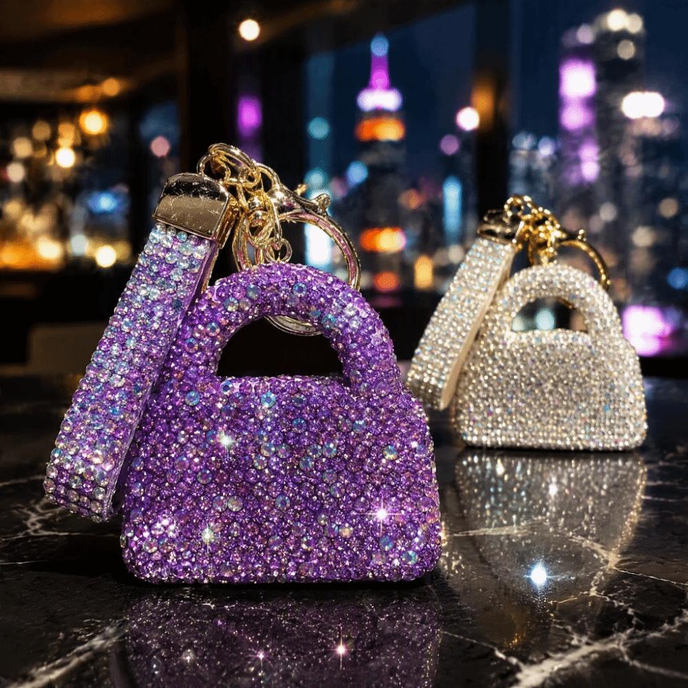 Crystal Mini Handbag Keychain Sparkling Sparkly Keychain High-End Car Key Ring  Keychain Gift