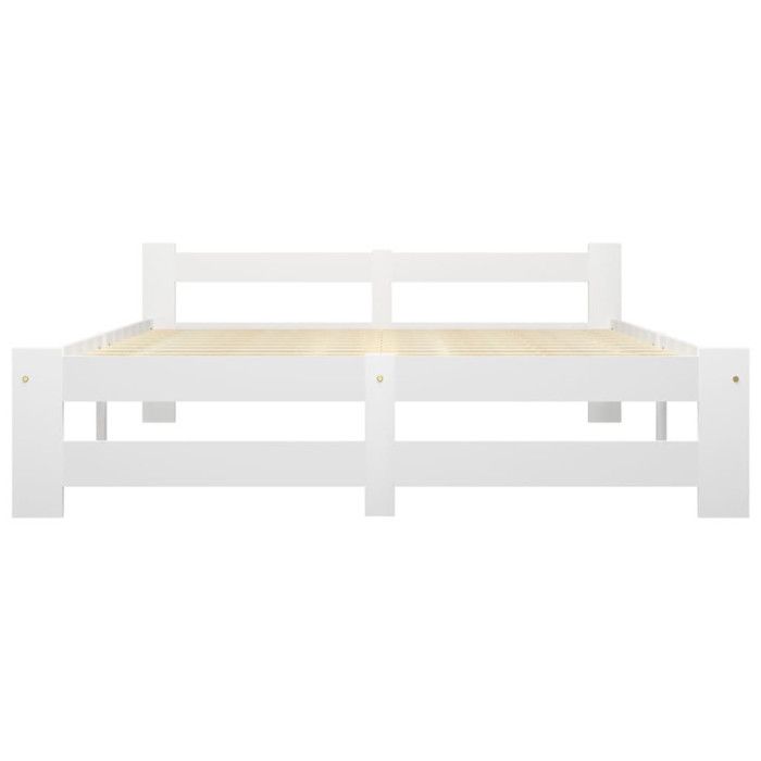 VidaXL Bed Frames White Solid Pine Wood 160x200 Cm