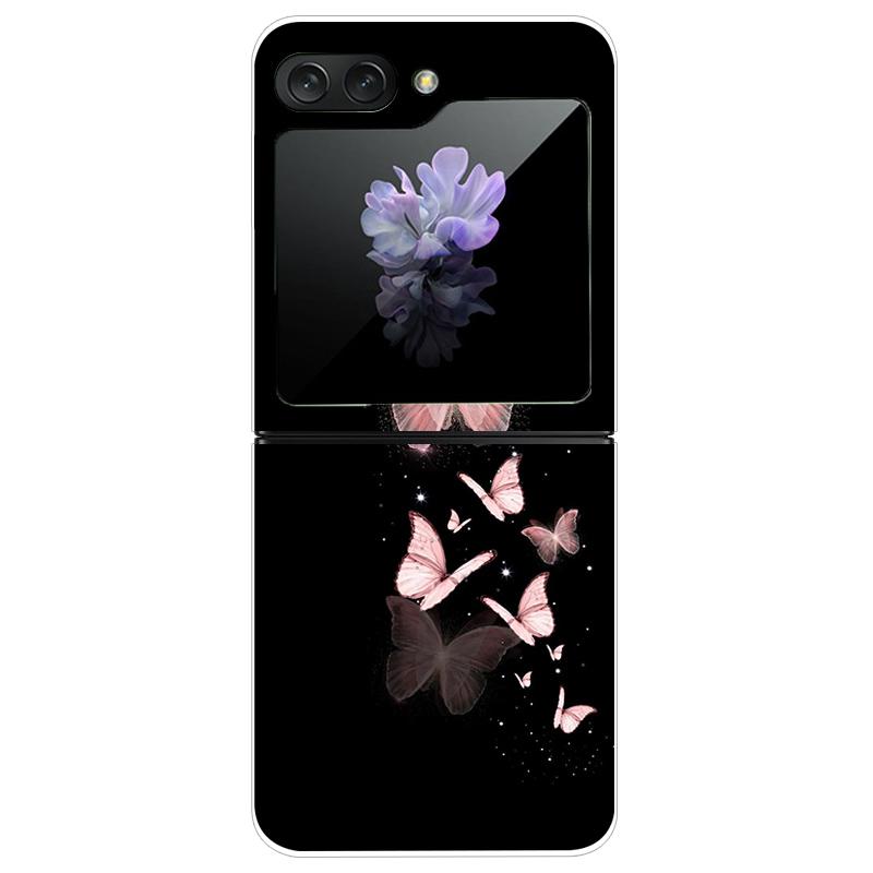 For Samsung Galaxy Z Flip 5 5G Case Cute Transparent PC Hard Case Back Cover For Samsung ZFlip5 Z Flip 5 Phone Coque Flip 5 Capa