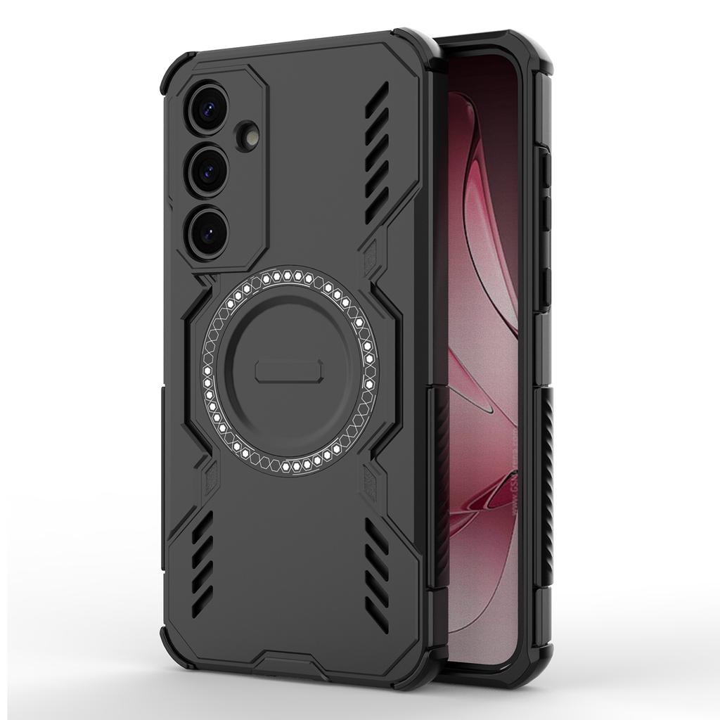 For Samsung Galaxy A35 5G Magnetic Case Butterfly Armor Hollow Heat Dissipation PC+TPU Phone Cover