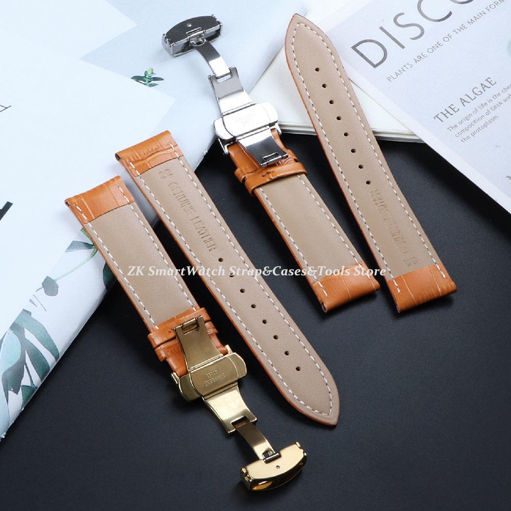 Paski do zegarka ze skóry naturalnej z pudełkiem Pasek do zegarka 14 mm 16 mm 18 mm 20 mm 21 mm 22 mm 24 mm Bransoleta do zegarka Zapięcie motylkowe Pasek na nadgarstek