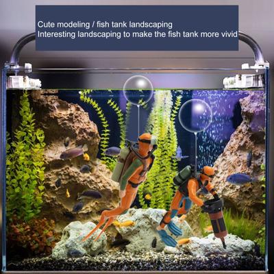 Ozdoba do akwarium Kolorowa pływająca konstrukcja Unikalny kształt Pływająca kula z linią dekoracyjną Żywica Niebieski Diver Fish Tank Wisiorek do podwodnego