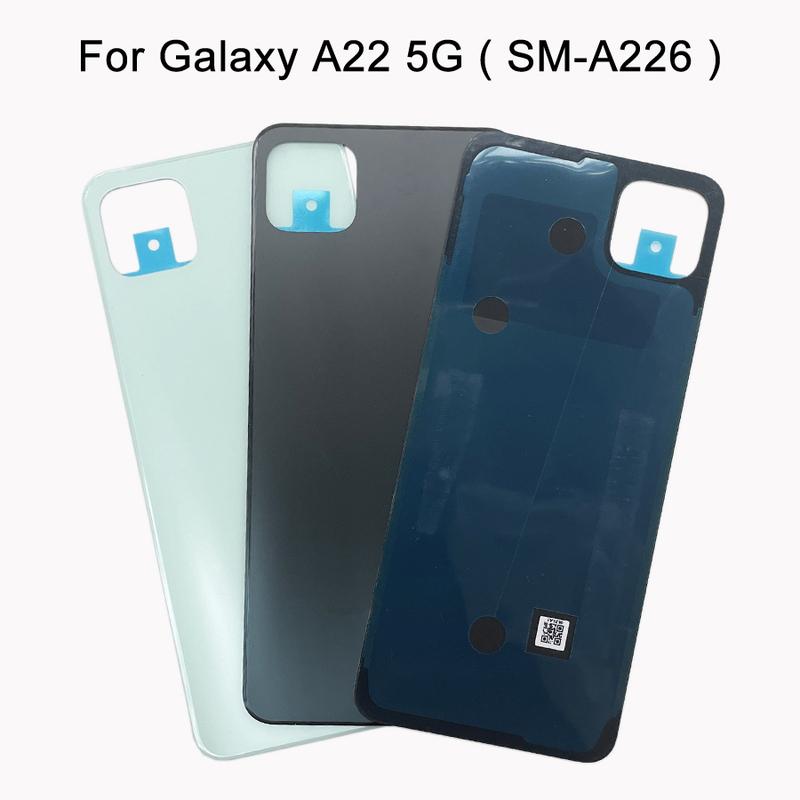 A+++ Battery Housing For Samsung Galaxy A22 5G Lid Back Cover Samsung Galaxy A22S 5G Battery Door with Adhesive Tape чёрный