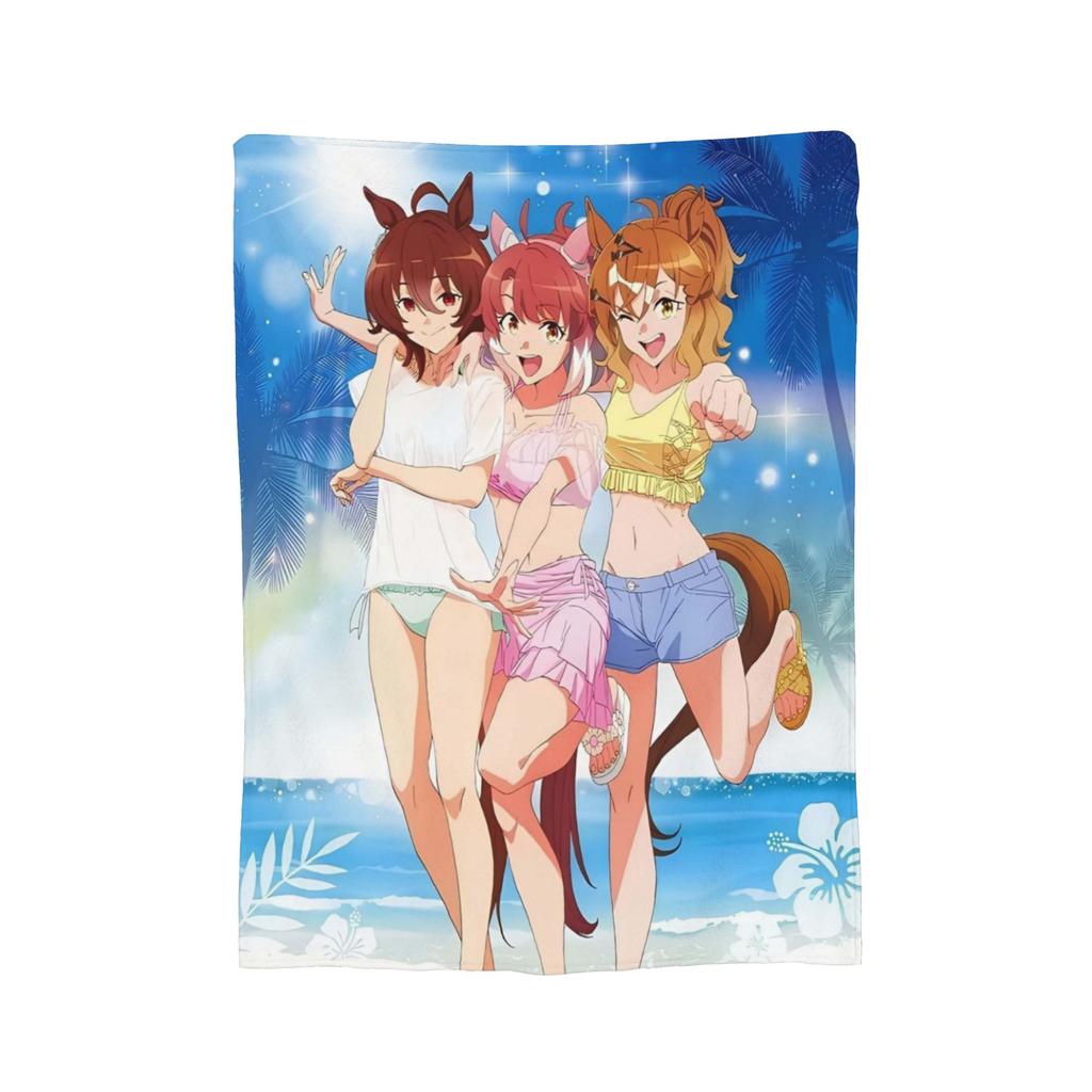 Umamusume Pretty Derby Anime Blankets Velvet All Season Multifunction Super Soft Throw Blanket for Bed Office Bedspreads