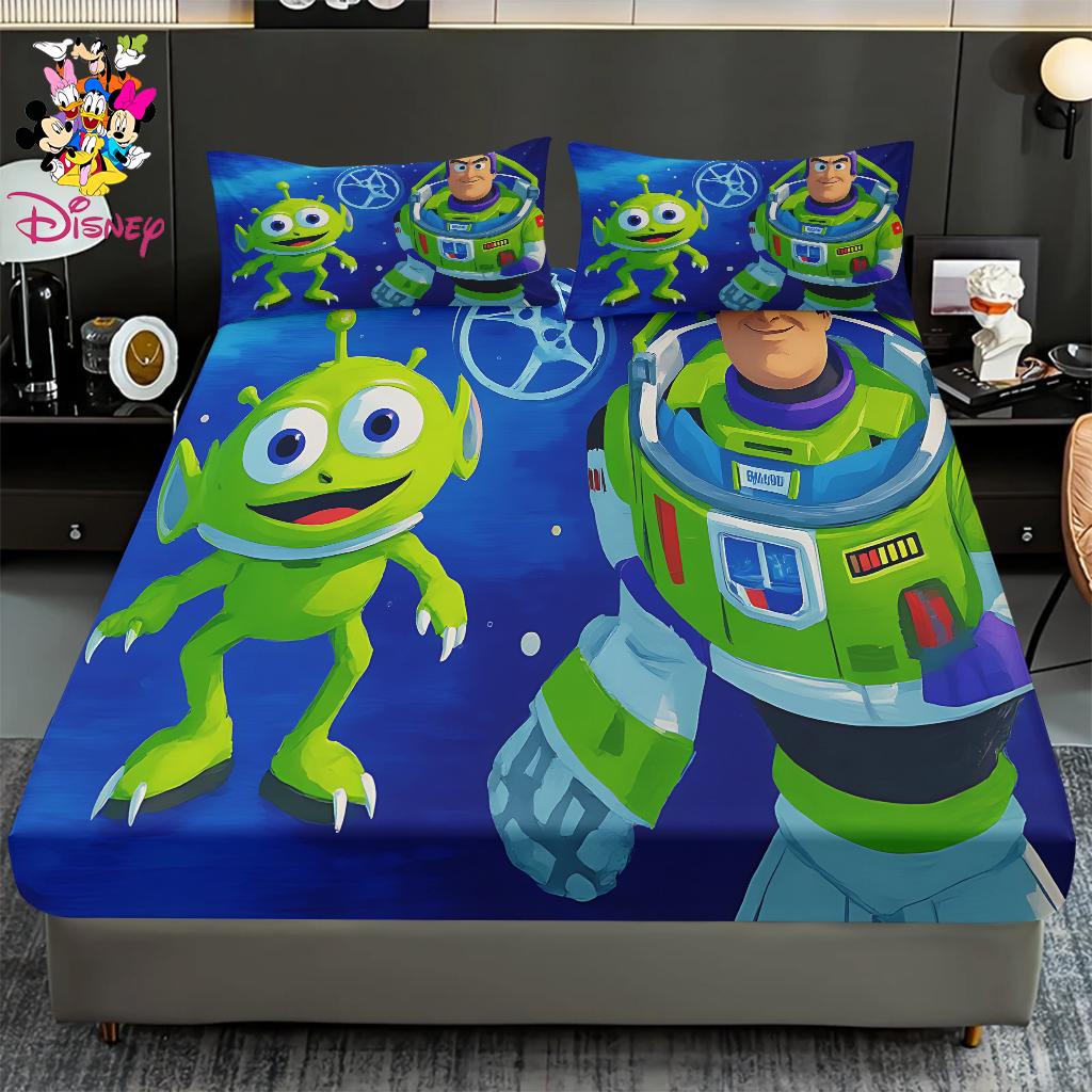 2/3pcs Disney Toy Story Cozy Fitted Sheet Set 100% Polyester Digital Print Festive Bedroom & Dormitory Decoration
