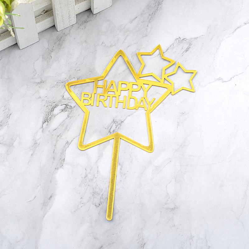 Gold & Black Mirrored Acrylic Cake Topper