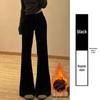 Women's Light Gray Flare Sweatpants with Plus Velvet – Slimming, Casual, Loose Fit for Autumn/Winter 2026
