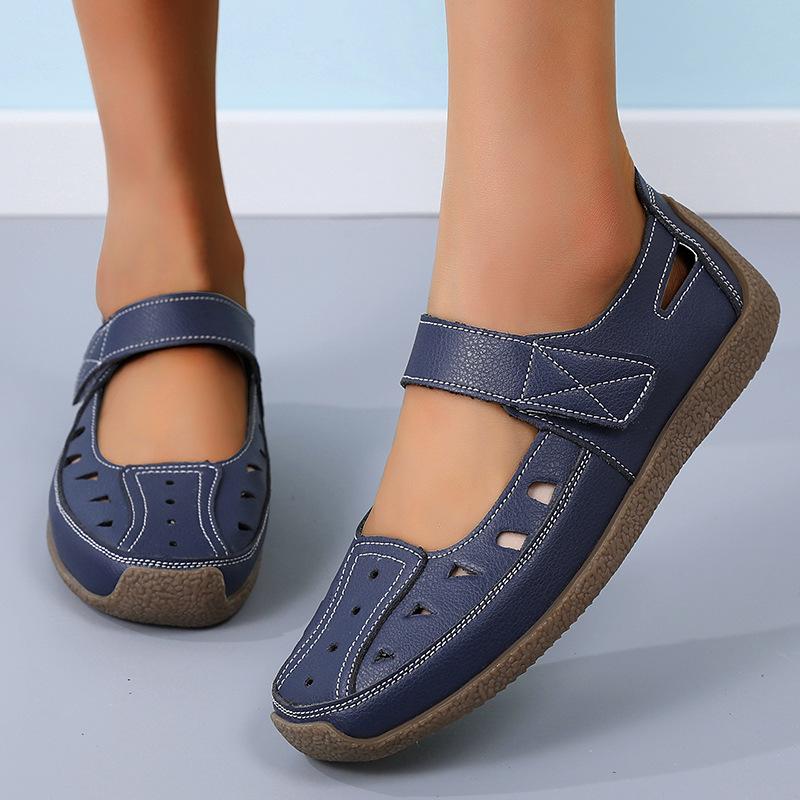Large Size 3544 Summer Handmade Retro Sandals Soft-soled Mother Shoes Velcro Casual Women's Shoes
