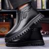 Fashion Pu Leather Casual Shoes Leisure Walk Men's Ankle Boots Stylish Brand Male Driving Shoes Warm Winter Botas Business Dress Boots