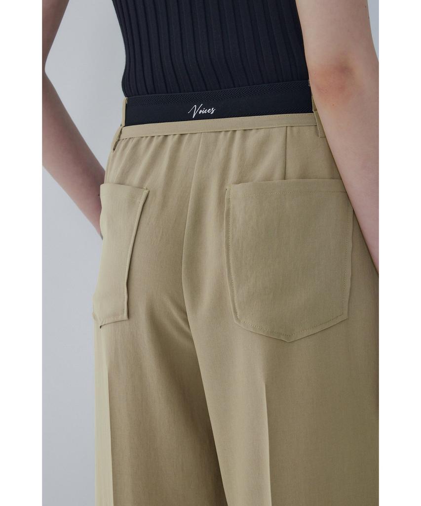 Bobeu Belted One-Tuck Wide Pants_Khaki 7156230006