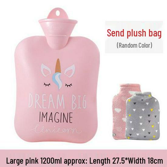 PVC Cartoon Plush Hot Water Bottle - Removable, Washable, Explosion-Proof Hand and Foot Warmer