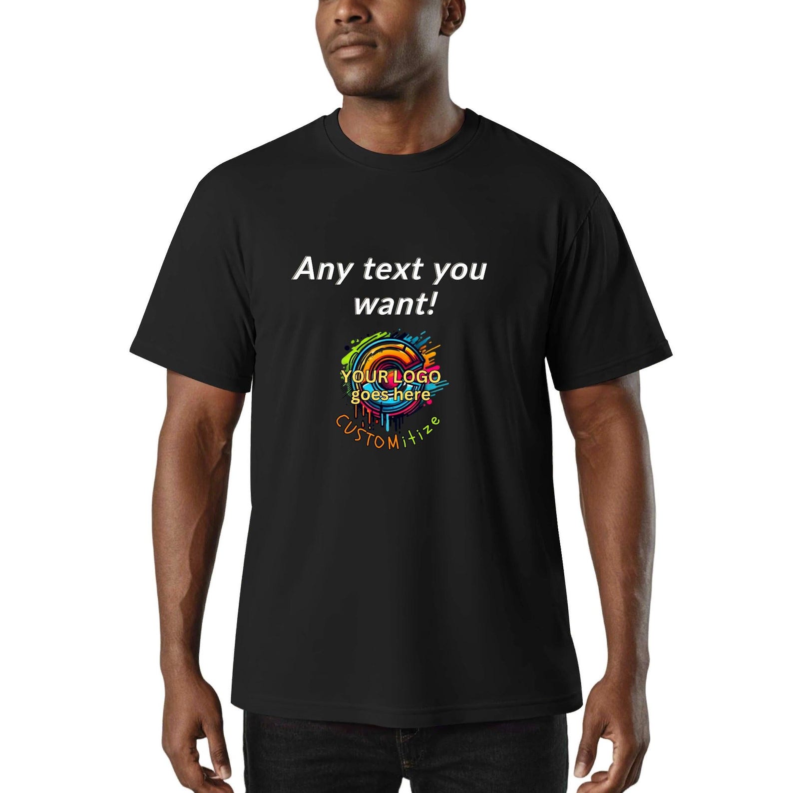 Design Your Own Unisex Cotton T-Shirt – Add Custom Logo or Text 3XL