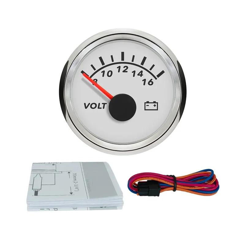 ELING Newest Waterproof Universal 52mm (2") Voltmeter Volt Gauge Meter with Red Backlight for Car Boat Yacht Truck