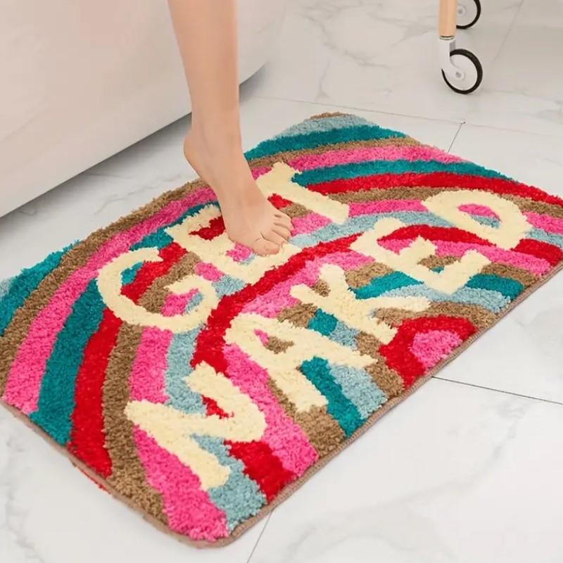 

50x80cm Cute Get Naked Bathmat Black and White Bathroom Rugs Non Slip Soft Thick Microfiber Bath Rug Fun Bathroom Decor Washable 50x80cm