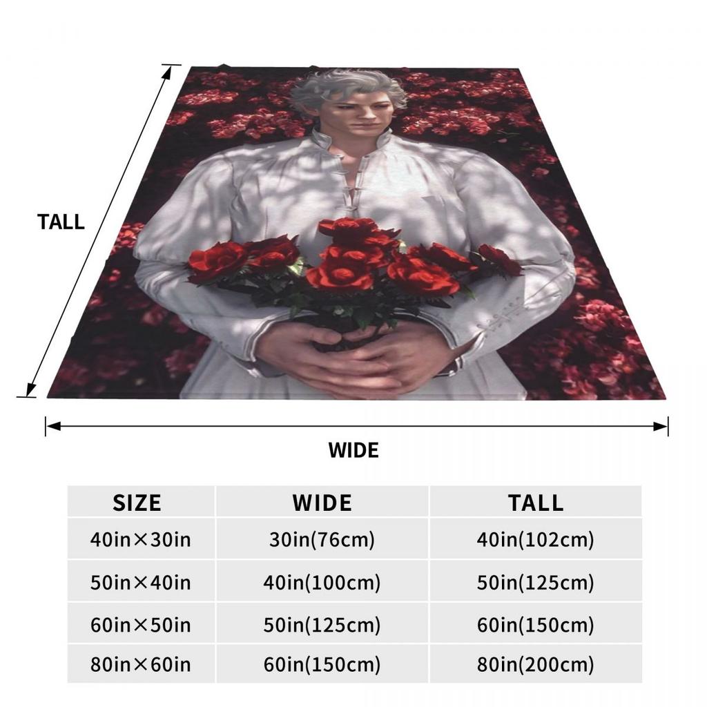 Baldur's Gate 3 Astarion Vampir Charakter Decke Weich Warm Flanell Überwurfdecke Bettwäsche für Bett Wohnzimmer Reise Zuhause Sofa
