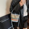 Handwoven Straw Bag Women's Summer New Fashion Niche Messenger Bucket Bag Seaside Beach Bag