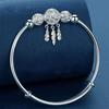 Korean Style Dreamcatcher Bracelet Women Silver Transport Beads Bangles with Tassel Girls Hand Chain Charm Bangle