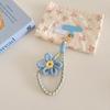 Ins Knit Colorful Flower Short Lanyard for Mobile Cell Phone Hand Wrist Strap Double Color Contrast Universal Rope Accessories