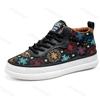 Fashion 2025 Spring New Retro Flower Print Fashion Trend Casual Shoes Men's Comfortable Shallow Mouth Thick Soled Sports Chunky sneakers